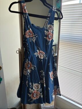 Dark blue floral dress